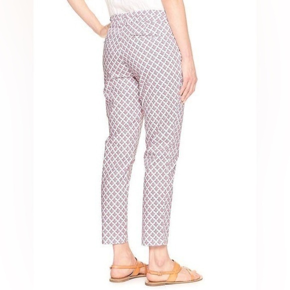 GAP Slim City Khaki Stretch White Pink Blue Geo Floral Pants 10R